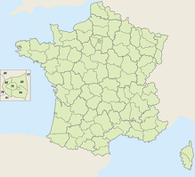 Carte issue de Wikipedia : Départements et régions de France par Bayo (sous licence GFDL)