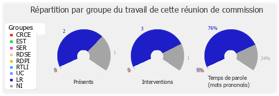 Répartition par groupe du travail de cette réunion de commission