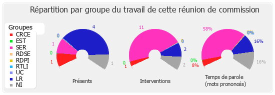 Répartition par groupe du travail de cette réunion de commission