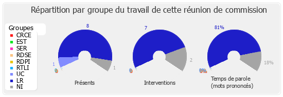 Répartition par groupe du travail de cette réunion de commission