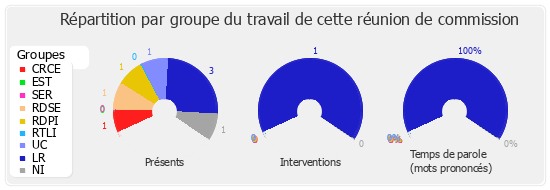 Répartition par groupe du travail de cette réunion de commission