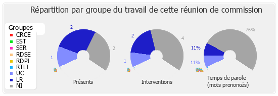 Répartition par groupe du travail de cette réunion de commission