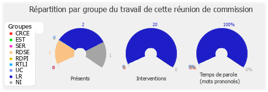 Répartition par groupe du travail de cette réunion de commission