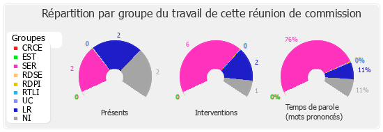 Répartition par groupe du travail de cette réunion de commission